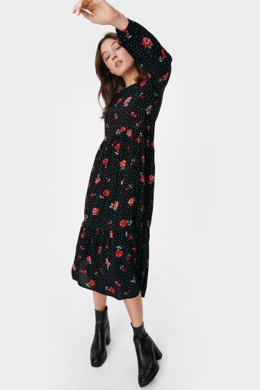 Teens & young adults - CLOCKHOUSE - dress - floral - black