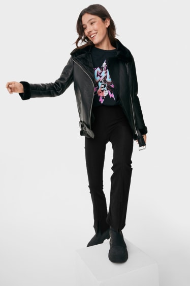 Women - CLOCKHOUSE - cloth trousers - flared - black