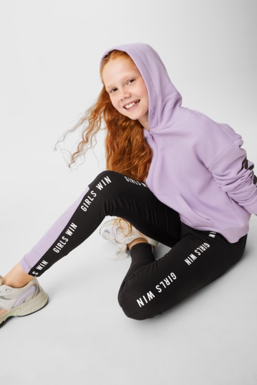 Children - Set - zip-through sweatshirt with hood and leggings - 2 piece - light violet
