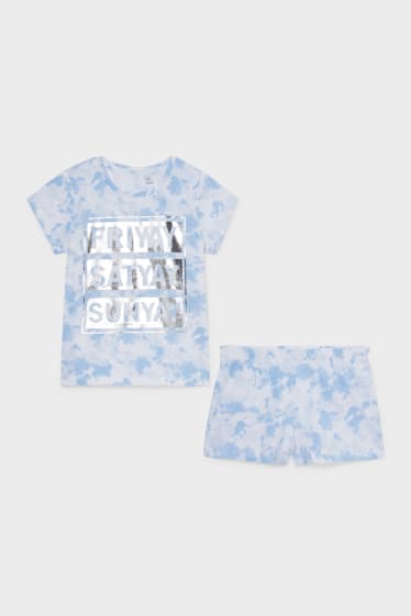 Niños - Pijama corto  - 2 piezas - con brillos - azul claro