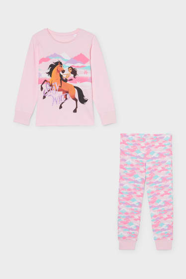 Niños - Spirit - pijama - 2 piezas - rosa