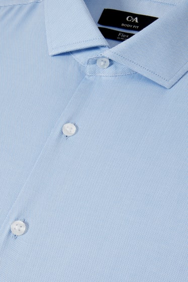 Heren - Business-overhemd - body fit - cut away - Flex - gemakkelijk te strijken - lichtblauw