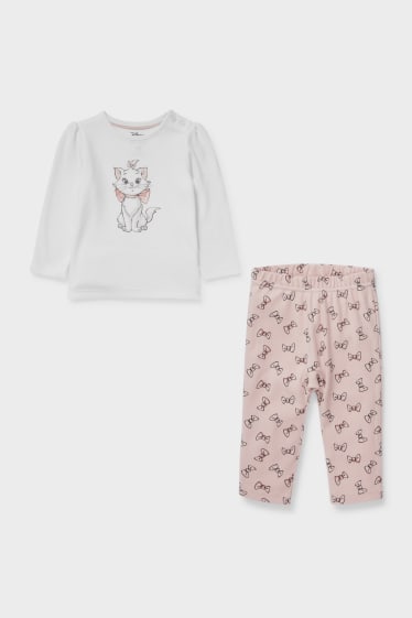 Baby's - Aristocats - baby-pyjama - 2-delig - wit / roze