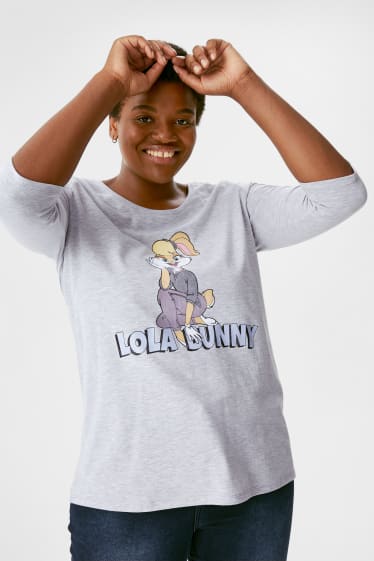 Dames - T-shirt - Looney Tunes - licht grijs-mix
