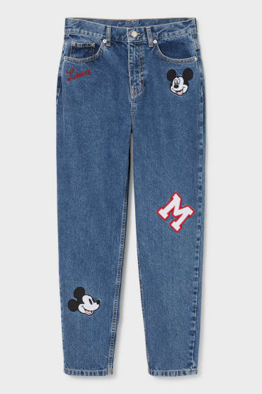 Femmes - CLOCKHOUSE - mom jean - high waist - Mickey Mouse - jean bleu