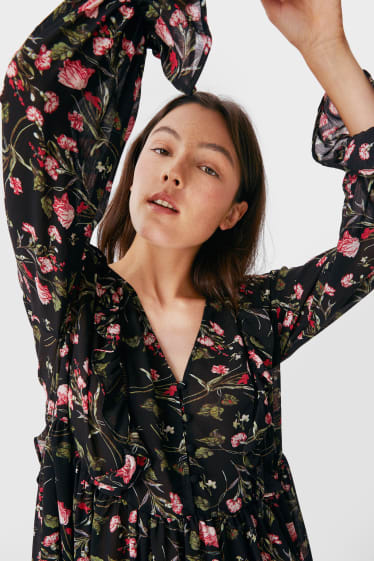 Femmes - CLOCKHOUSE - robe - floral - noir