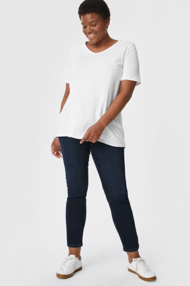 Damen - Slim Jeans - Mid Waist - dunkeljeansblau