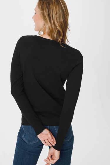 Women - Basic cardigan - black