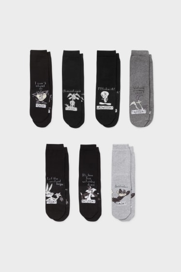 Women - Multipack of 7 - socks - Looney Tunes - black / gray
