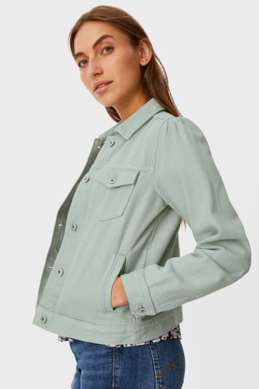 Women - Denim jacket - light green