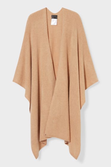 Women - Cashmere poncho - havanna
