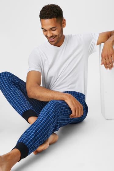 Uomo - Confezione da 2 - Pantaloni pigiama - a quadretti - blu scuro