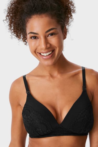 Women - Multipack of 2 - nursing bra - padded - black