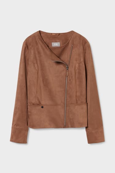 Women - Jacket - faux suede - brown