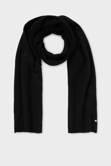 Women - Cashmere scarf - black