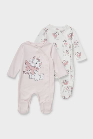 Baby's - Set van 2 - Aristocats - babypyjama - wit / roze
