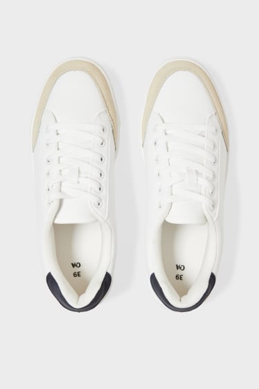 Women - Trainers - faux leather - white