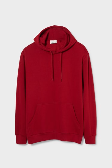 Hombre - Sudadera con capucha - rojo oscuro