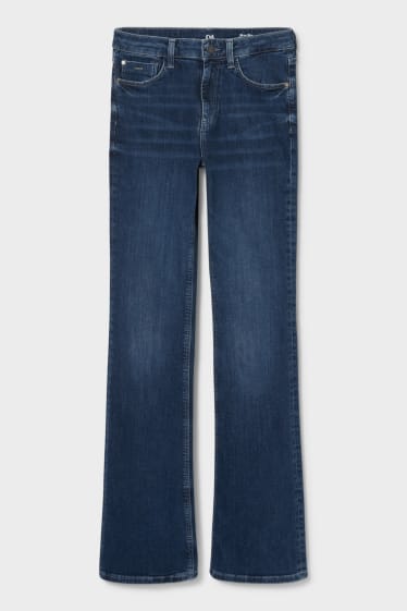 Women - Premium bootcut jeans - blue denim