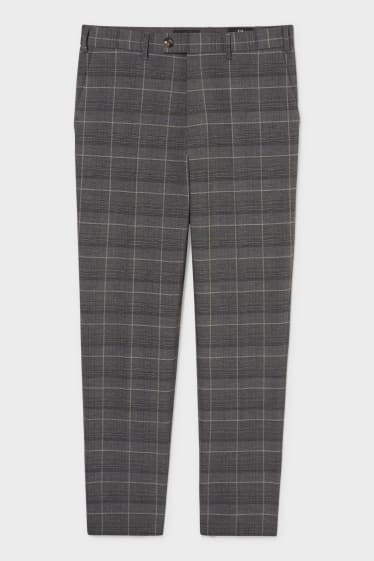 Men - Mix-and-match suit trousers - regular fit - check - gray / brown