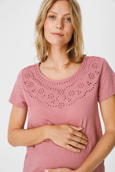 Femmes - T-shirt de grossesse - rose foncé