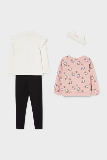 Bambini - Hello Kitty - set - 2 maglie, leggings e fascia per capelli - bianco / rosa