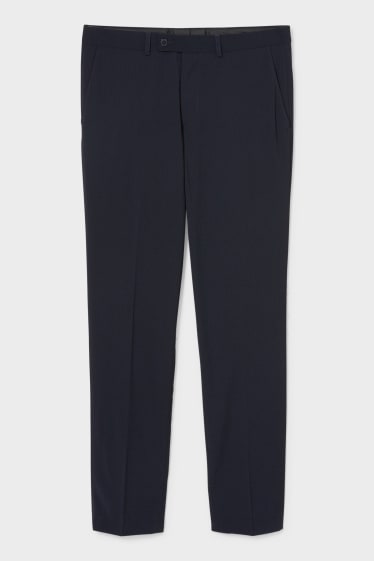 Hommes - Pantalon de costume - slim fit - stretch - bleu foncé