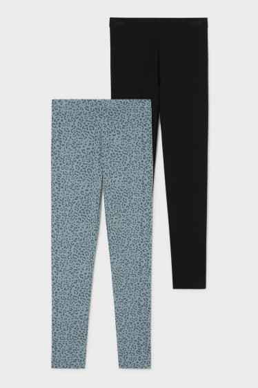 Women - Multipack of 2 - leggings - black / gray