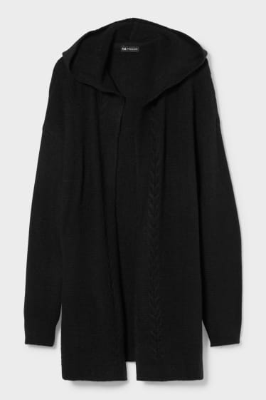 Mujer - Cárdigan con capucha - negro
