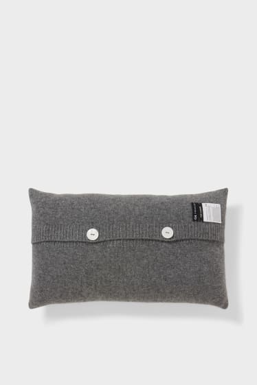 Women - Cashmere cushion - 50 x 30 x 14 cm - dark gray