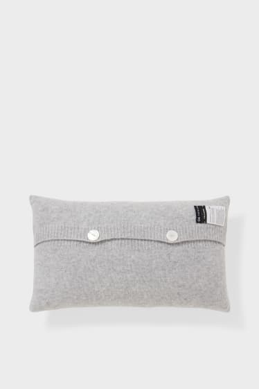 Women - Cashmere cushion - 50 x 30 x 14 cm - light gray-melange