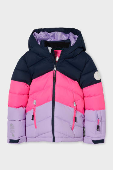 Enfants - Veste de ski à capuche - bleu  / rose