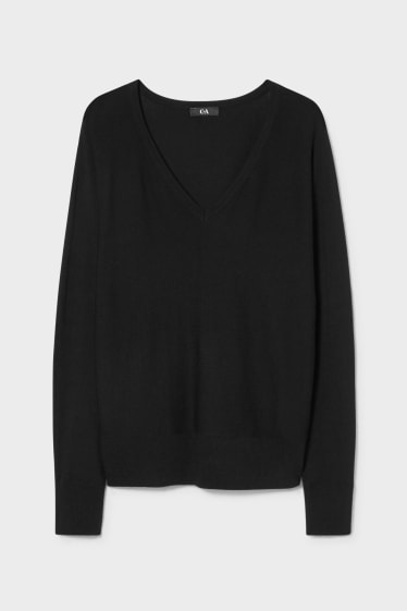 Damen - Feinstrick-Pullover - schwarz