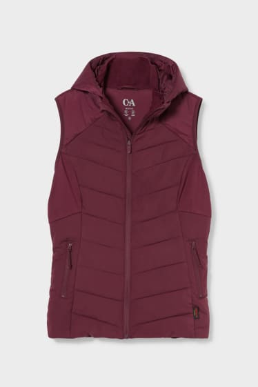 Women - Quilted gilet with hood - THERMOLITE® - purple