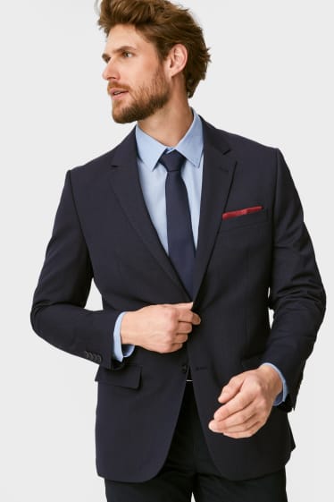 Pánské - Oblekové sako - regular fit - tmavomodrá