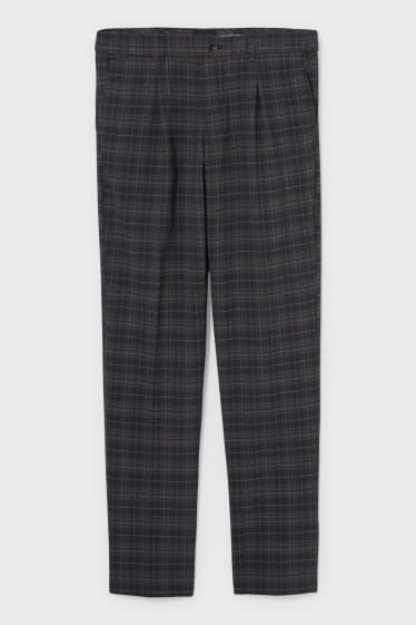 Uomo - Pantaloni chino - regular fit - a quadretti - marrone / blu scuro