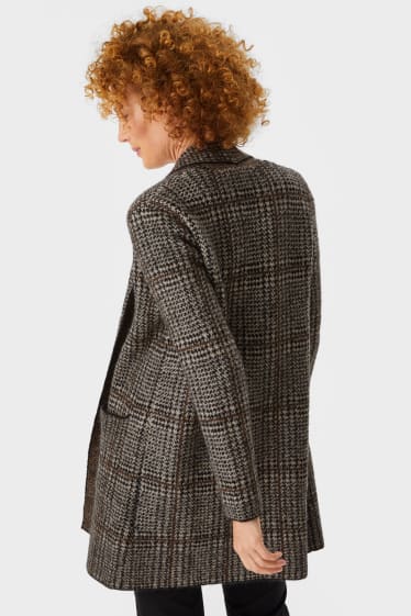 Women - Cardigan - check - black