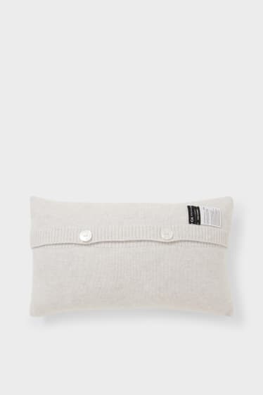 Women - Cashmere cushion - 50 x 30 x 14 cm - light gray
