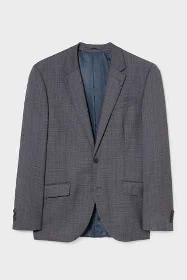 Hommes - Veste à coordonner - regular fit - fil italien - à carreaux - gris foncé