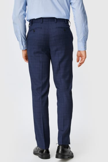 Hommes - Pantalon à coordonner - regular fit - à carreaux - bleu foncé