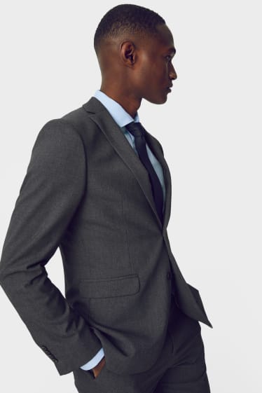 Pánské - Oblekové sako - regular fit - stretch - LYCRA® - šedá