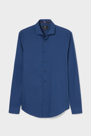 Heren - Businessoverhemd - slim fit - cut away - blauw