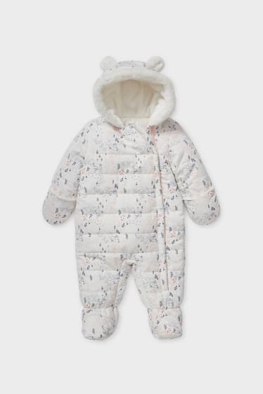 Babys - Baby-Schneeanzug mit Kapuze - weiß