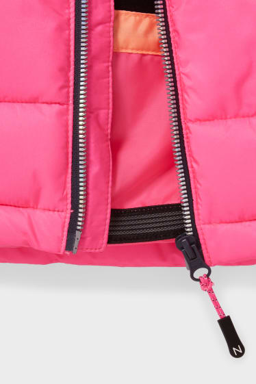 Children - Ski jacket with hood - neon pink