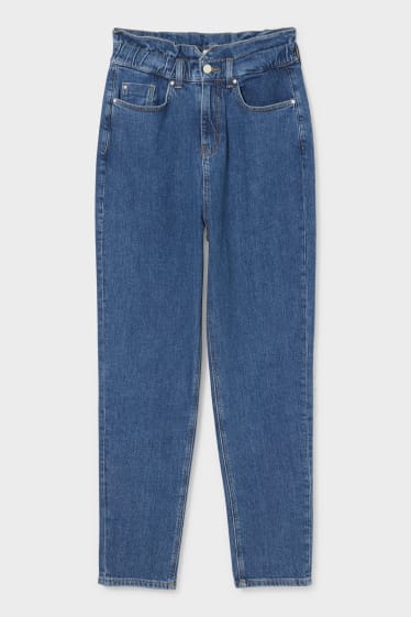 Women - Mom jeans - high waist - blue denim