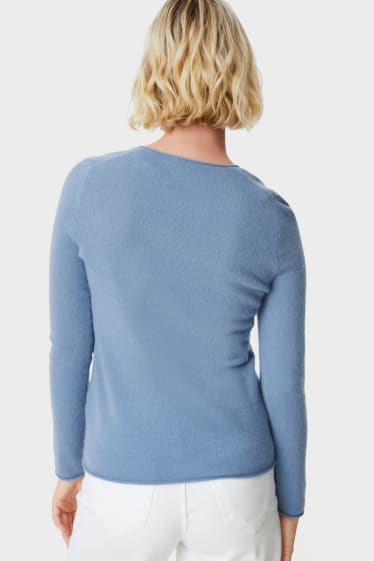 Women - Cashmere jumper - blue