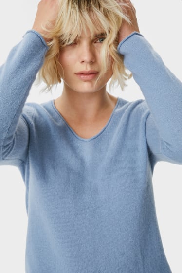 Women - Cashmere jumper - blue