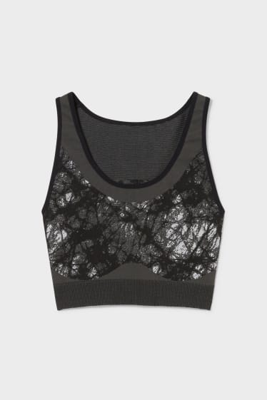 Women - Sports bra - seamless - black
