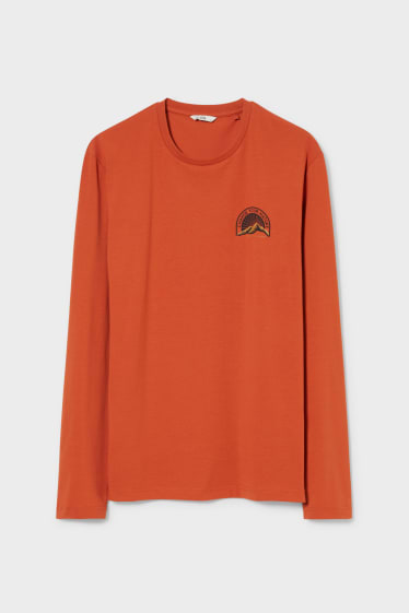 Men - Active long sleeve top - terracotta