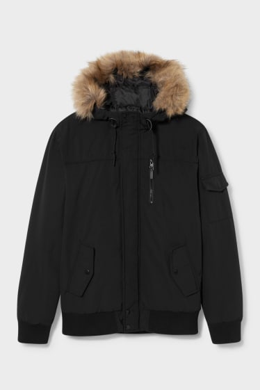 Men - CLOCKHOUSE - bomber jacket with hood - black